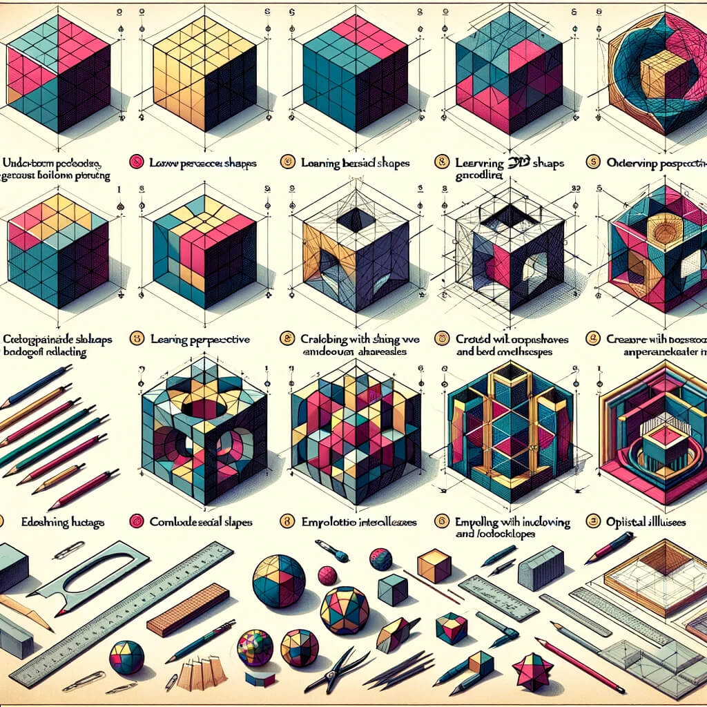 How to draw 3d geometric patterns
